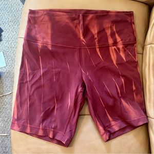 Lululemon Wunder Train High-Rise Short 8” size 12 Red Merlot Sun Bleached Wash